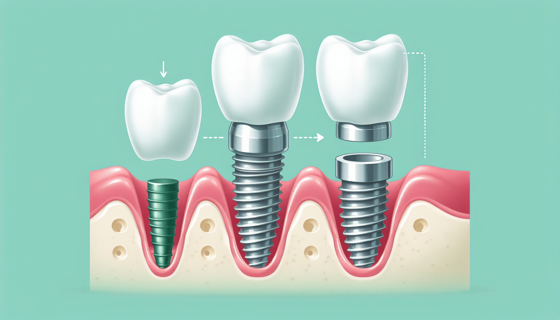 Illustration of a dental implant procedure
